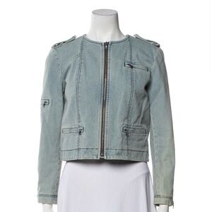 Alice + Olivia Zip-Front Denim Jacket